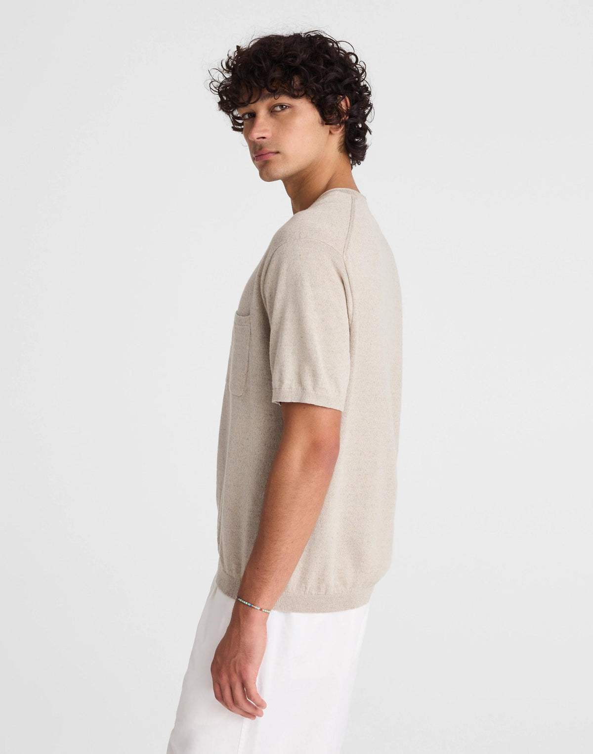 Madewell Rollneck Sweater Tee Heather Pale Pewter