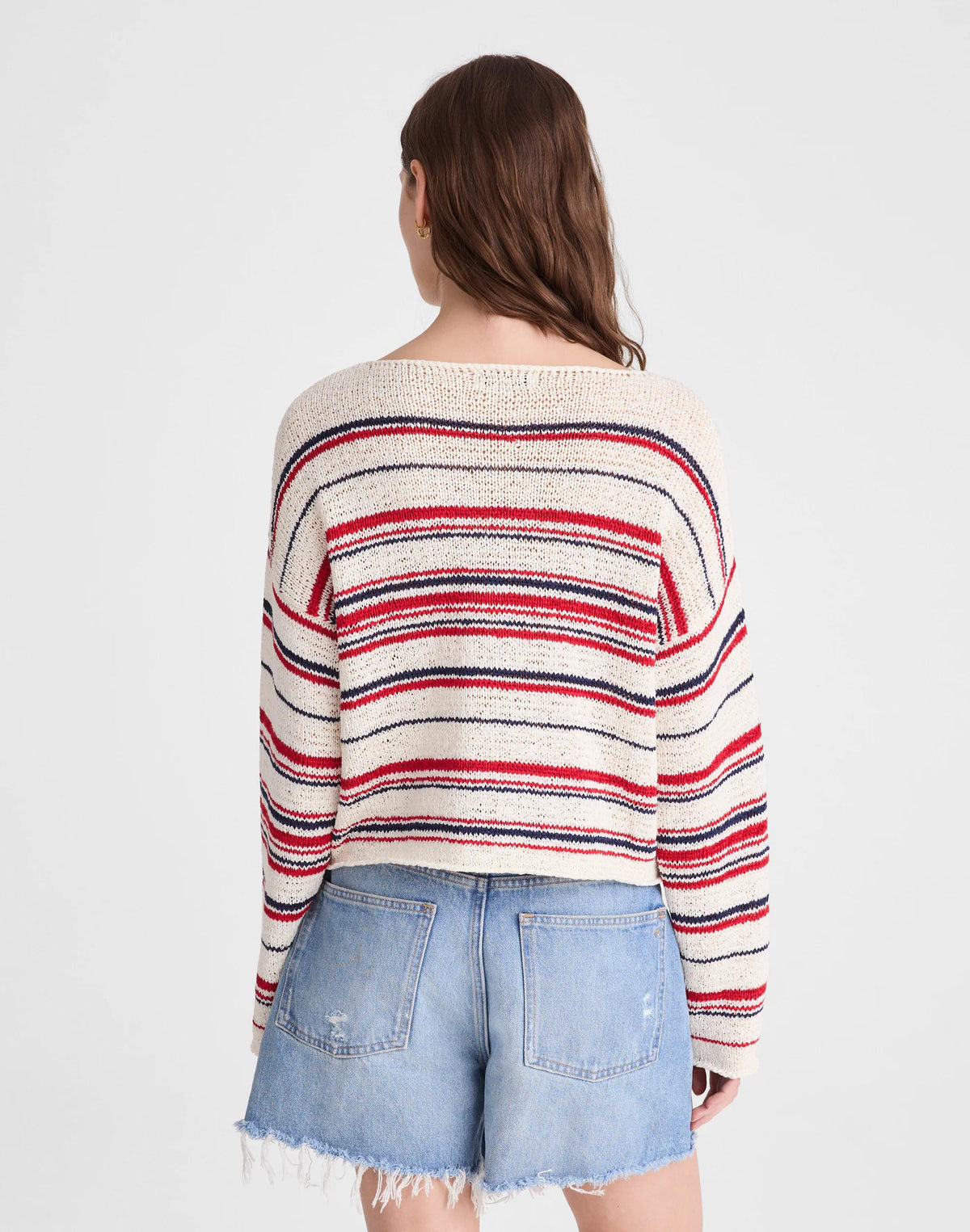 Madewell Boatneck Pullover Sweater Ivory Stripe