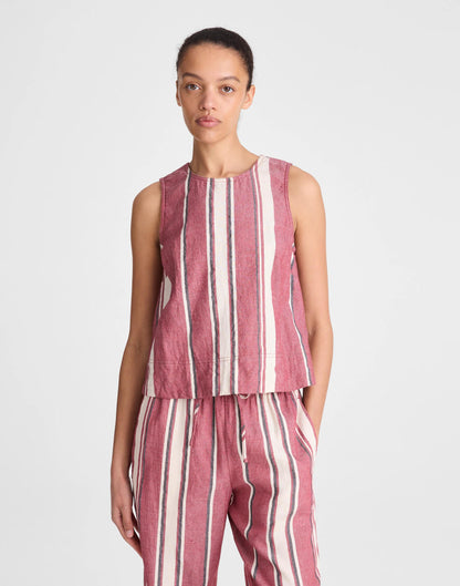 Madewell Shell Top in 100% Linen Red Currant