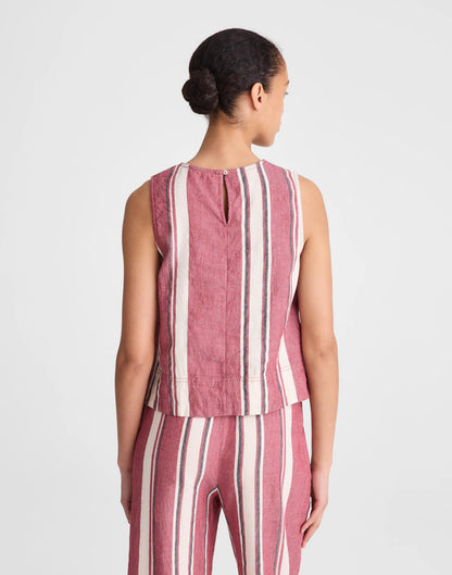 Madewell Shell Top in 100% Linen Red Currant