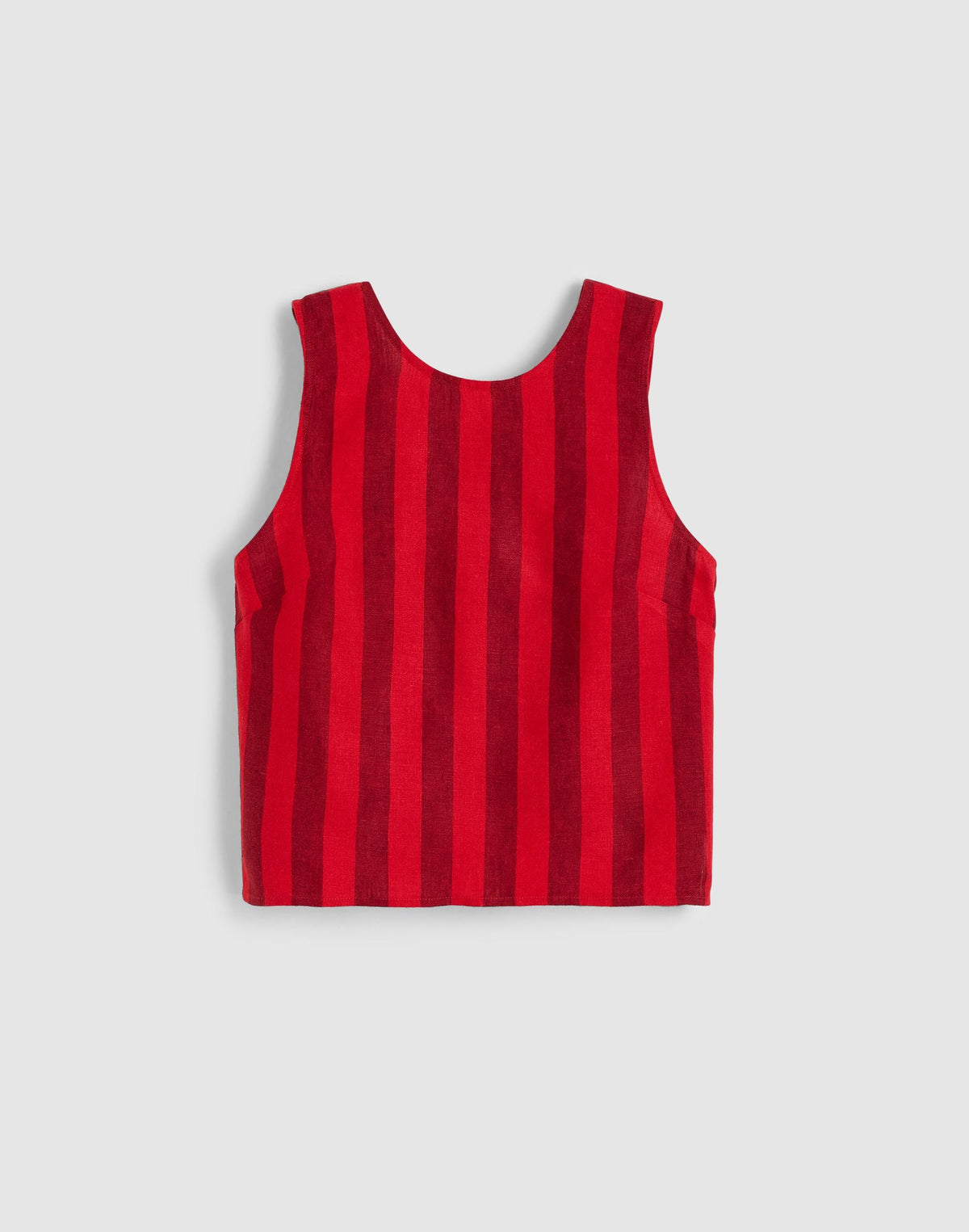 Madewell Tie-Back Shell Top in 100% Linen Enamel Red