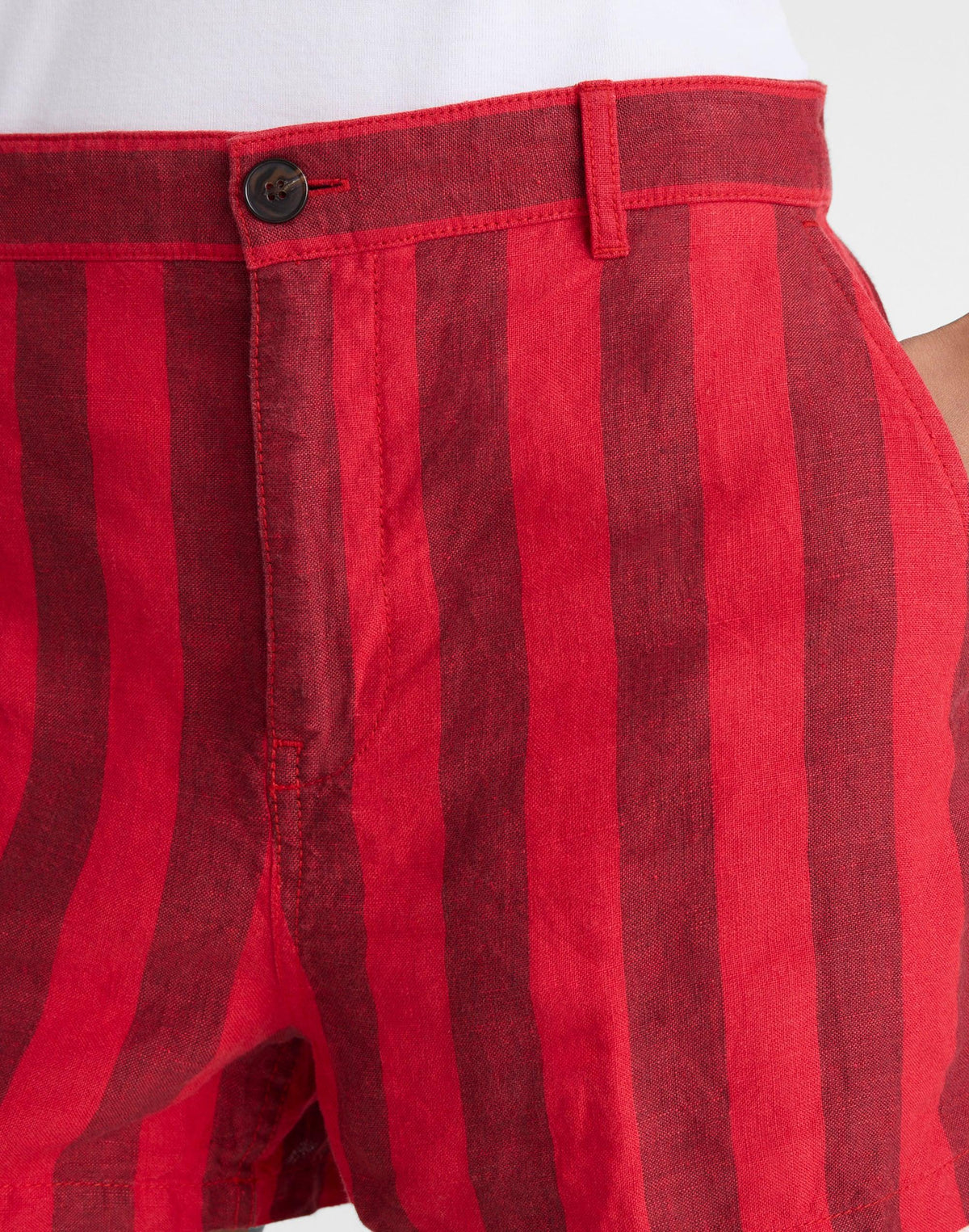 Madewell The Zoe Short in 100% Linen Enamel Red