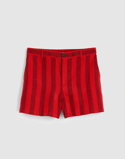 Madewell The Zoe Short in 100% Linen Enamel Red