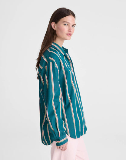 Madewell Madewell x Shopbop  Easy Shirt in Poplin Deep Lagoon Stripe