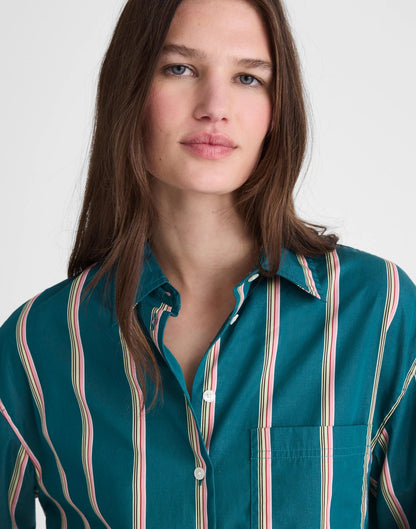 Madewell Madewell x Shopbop  Easy Shirt in Poplin Deep Lagoon Stripe