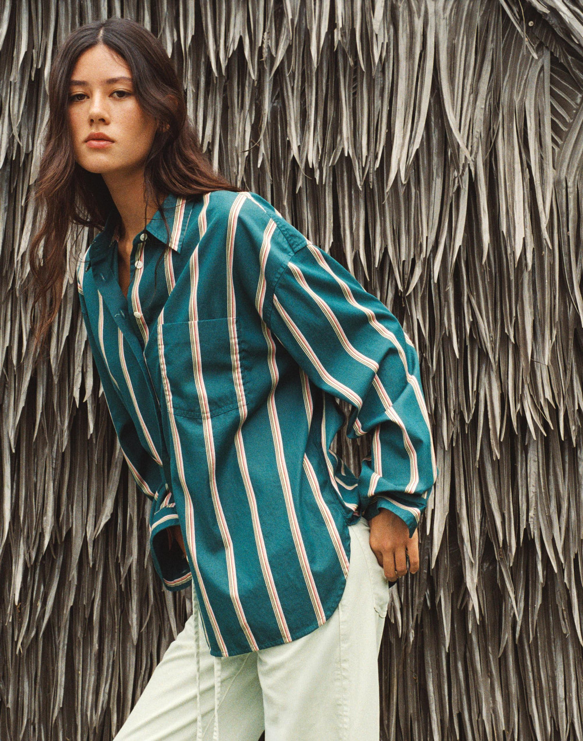 Madewell Madewell x Shopbop  Easy Shirt in Poplin Deep Lagoon Stripe