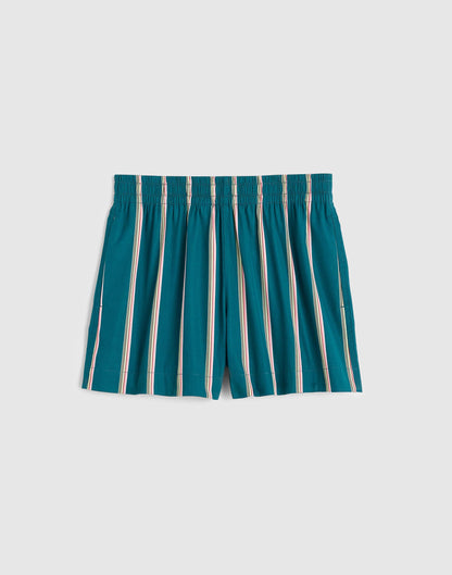 Madewell Madewell x Shopbop Pull-On Shorts in Poplin Deep Lagoon Stripe