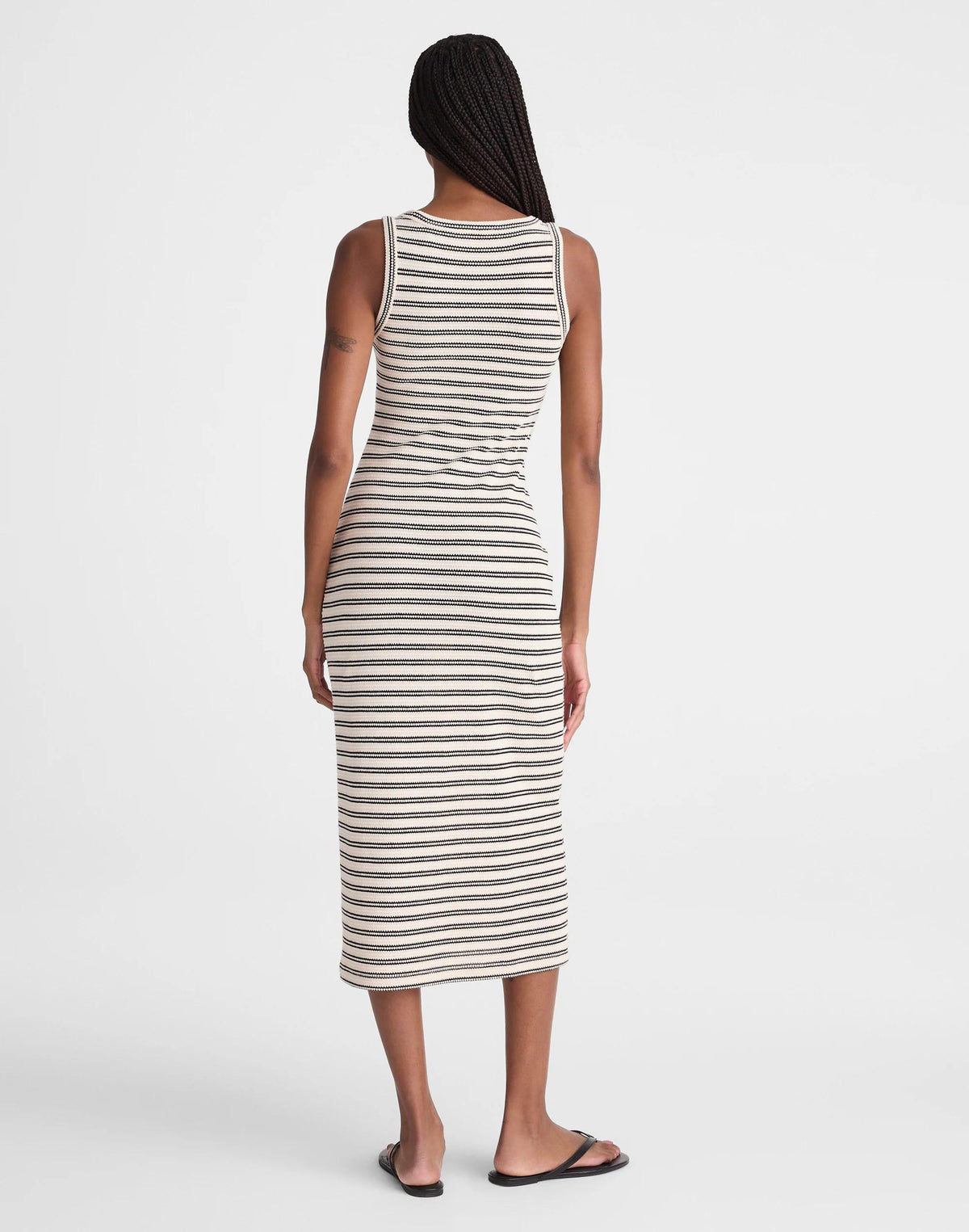 Madewell Scoopneck Tank Maxi Dress Black Stripe Jacquard