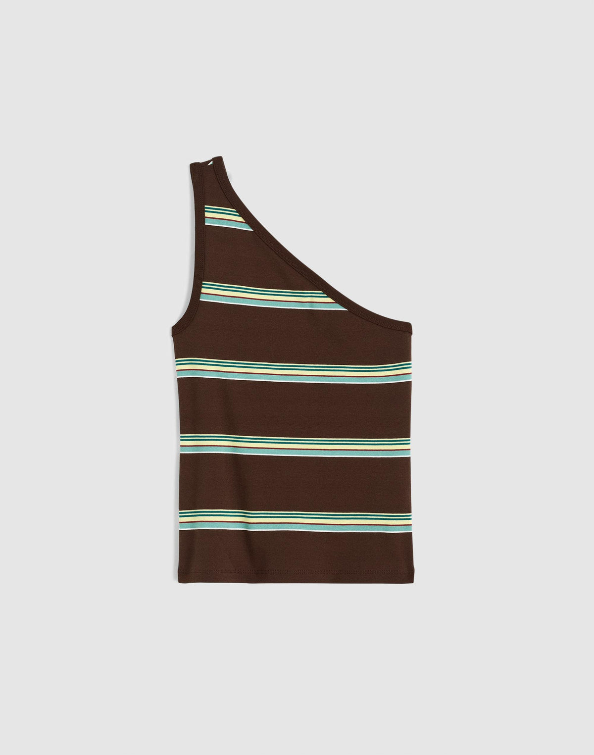 Madewell Madewell x Shopbop '90s One-Shoulder Tank in Compact Cotton Dark Brown