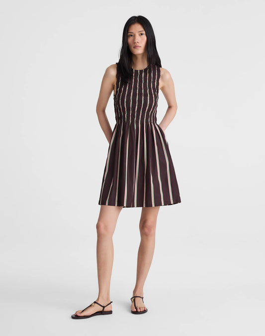 Madewell Madewell x Shopbop Melody Smocked Mini Dress Burnt Cocoa