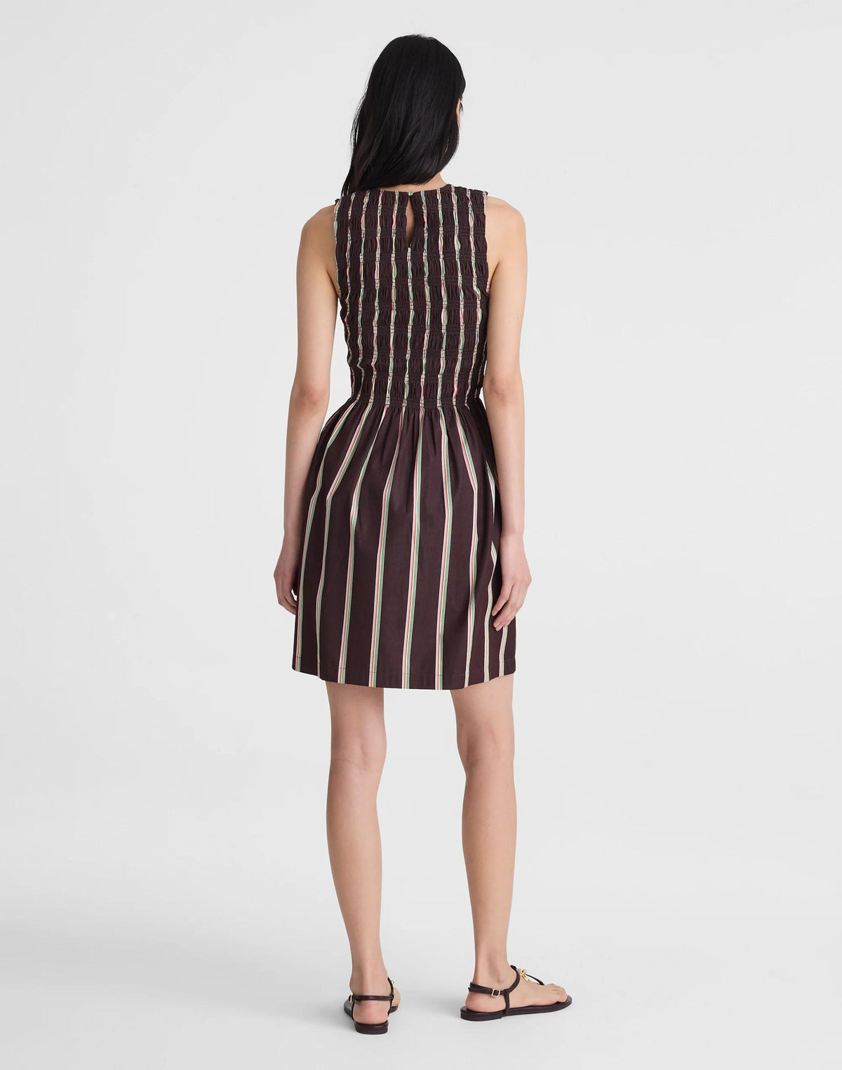 Madewell Madewell x Shopbop Melody Smocked Mini Dress Burnt Cocoa