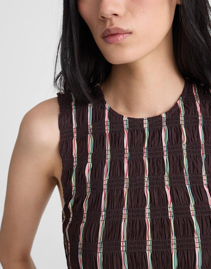 Madewell Madewell x Shopbop Melody Smocked Mini Dress Burnt Cocoa