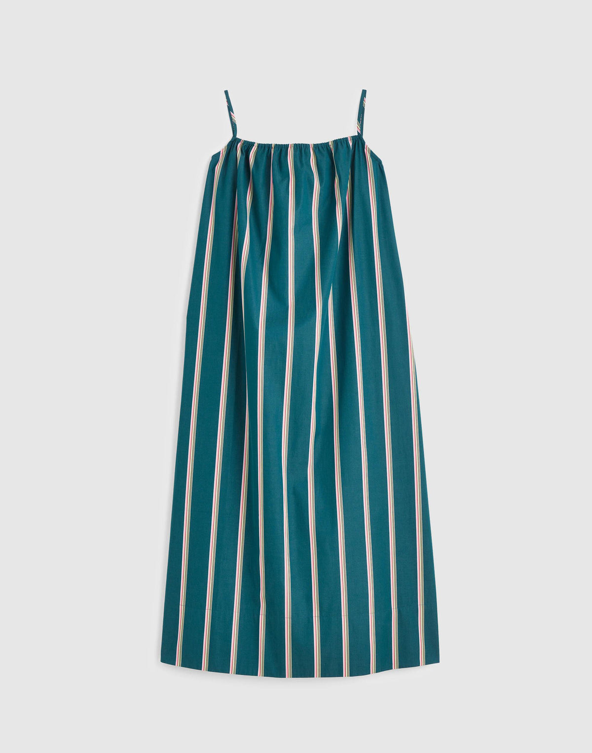 Madewell Madewell x Shopbop Gathered A-Line Midi Dress Deep Lagoon Stripe
