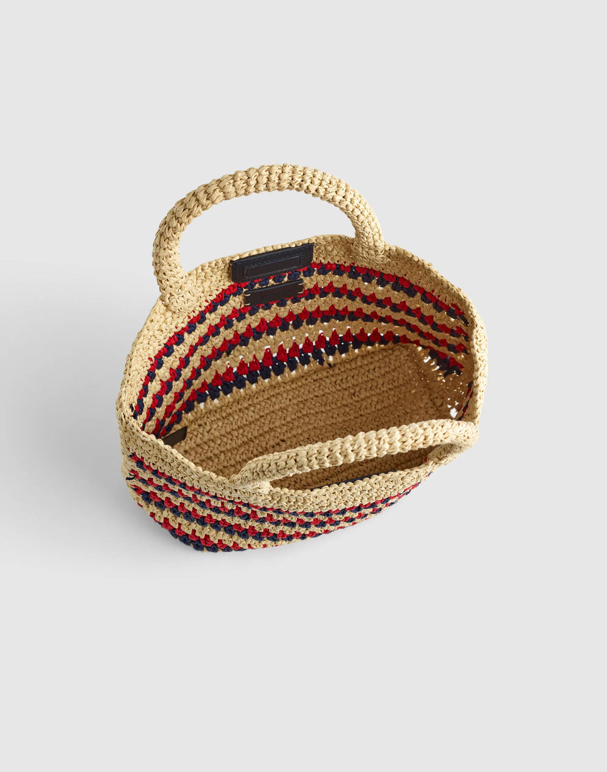 Madewell The Woven Mini Tote Red Navy Stripe