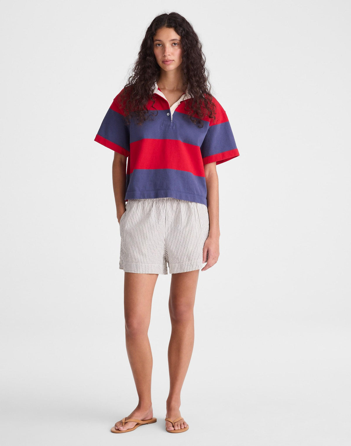 Madewell Pull-On Shorts Black Vintage Ivory Yarndye