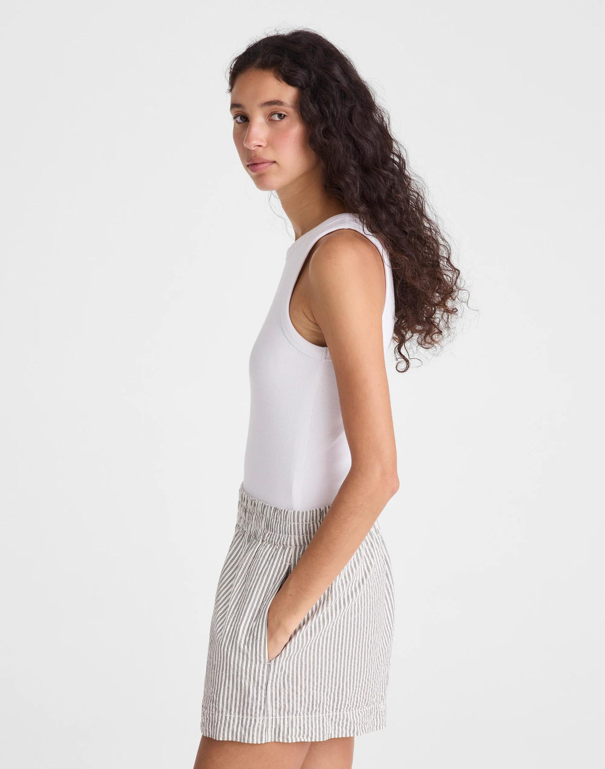 Madewell Pull-On Shorts Black Vintage Ivory Yarndye