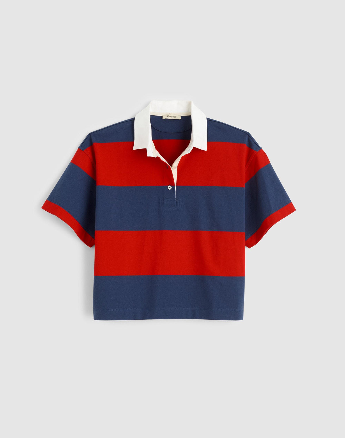 Madewell Boxy Rugby Polo Varsity Red And Navy Stripe