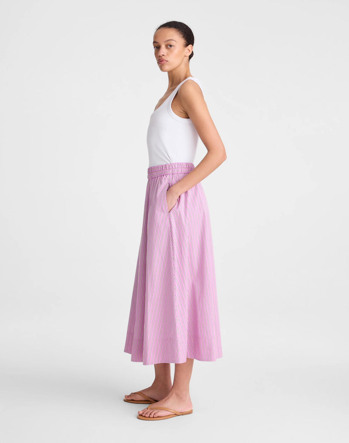 Madewell Midi Circle Skirt in Poplin Warm Wisteria