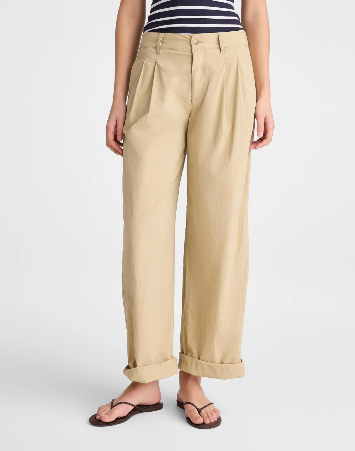 Madewell The Everyday Trouser in Poplin Fennel Seed