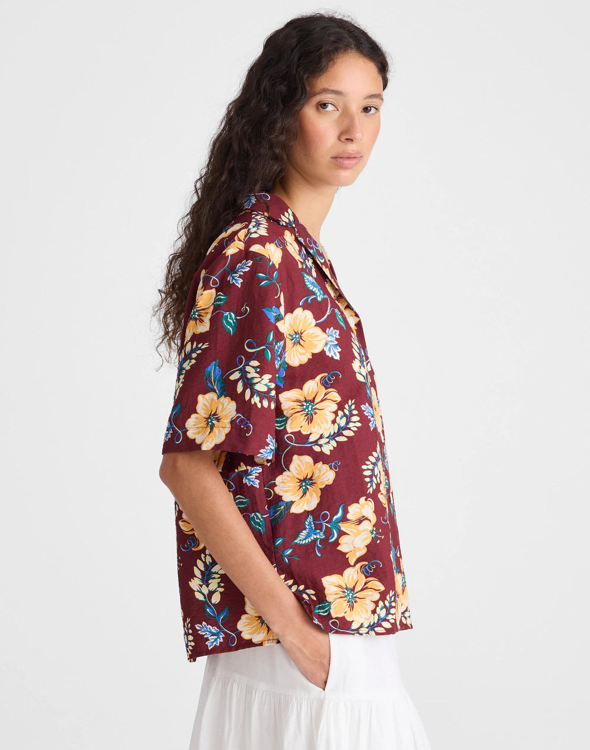 Madewell Relaxed Camp Shirt Dusty Merlot