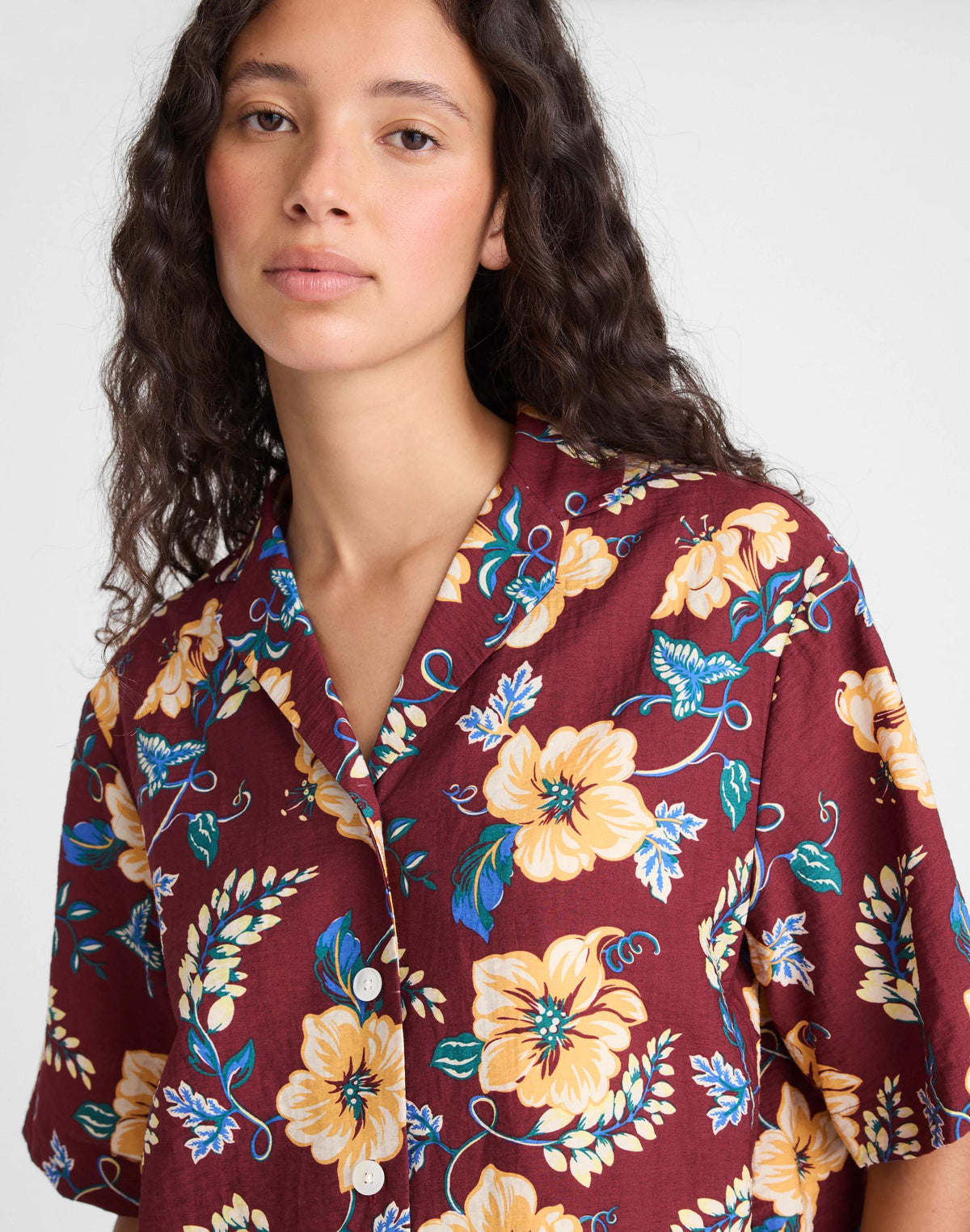 Madewell Relaxed Camp Shirt Dusty Merlot