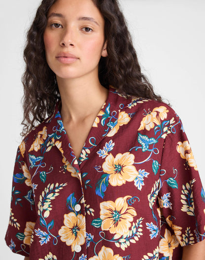 Madewell Relaxed Camp Shirt Dusty Merlot