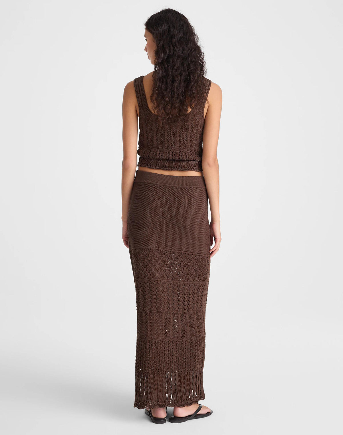 Madewell Pointelle-Stitch Maxi Skirt Dark Brown