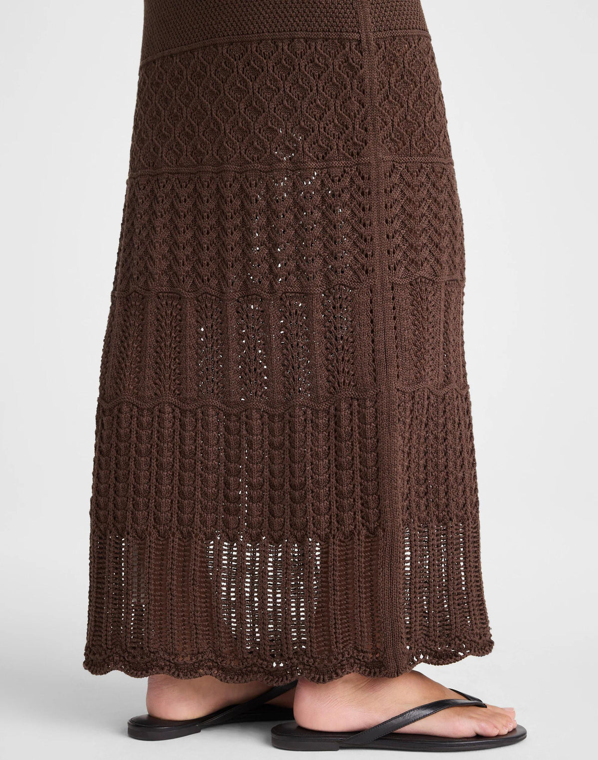 Madewell Pointelle-Stitch Maxi Skirt Dark Brown