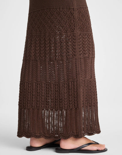 Madewell Pointelle-Stitch Maxi Skirt Dark Brown