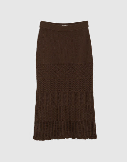 Madewell Pointelle-Stitch Maxi Skirt Dark Brown