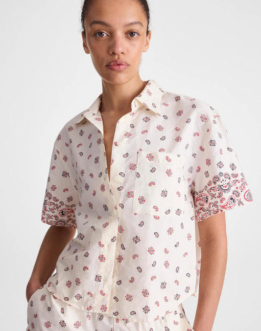 Madewell Patch-Pocket Boxy Shirt in Poplin Vintage Ivory