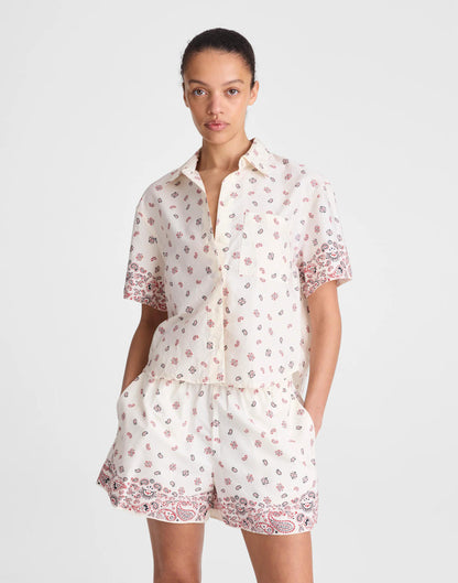 Madewell Patch-Pocket Boxy Shirt in Poplin Vintage Ivory