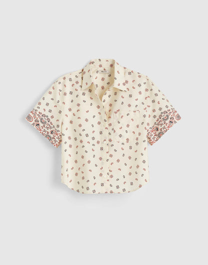 Madewell Patch-Pocket Boxy Shirt in Poplin Vintage Ivory