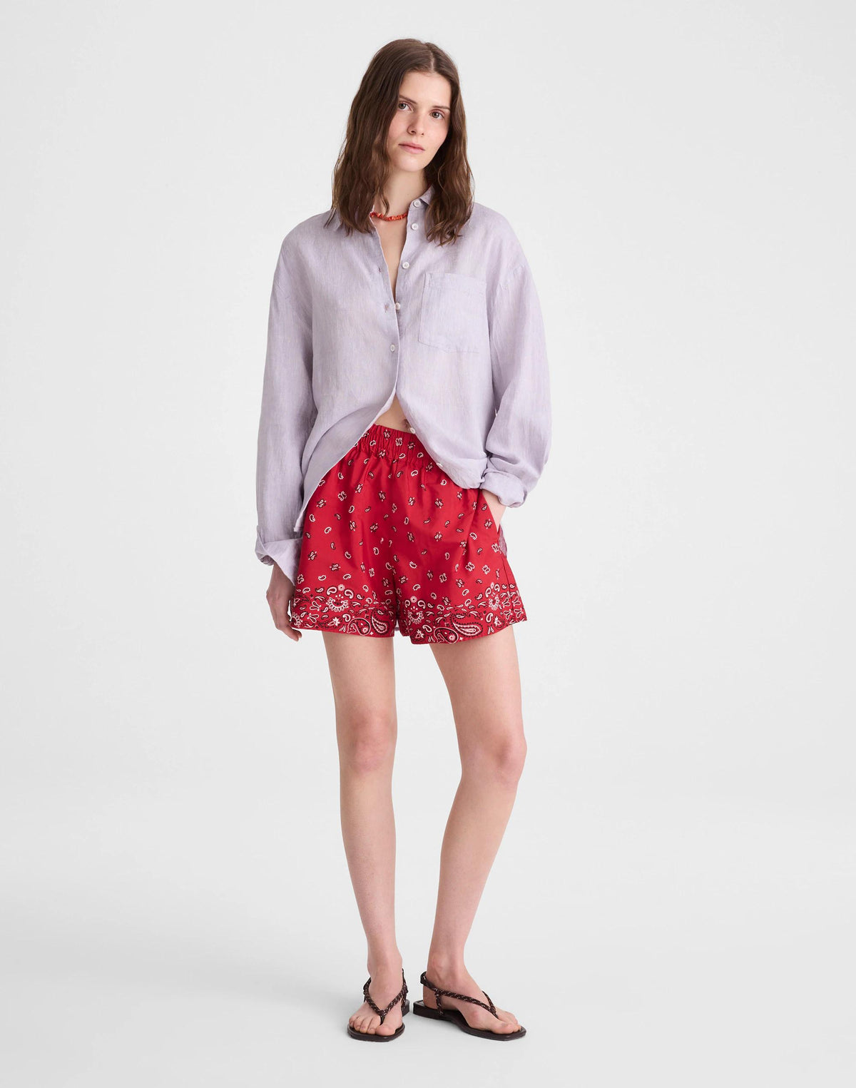 Madewell Pull-On Shorts Chili Pepper