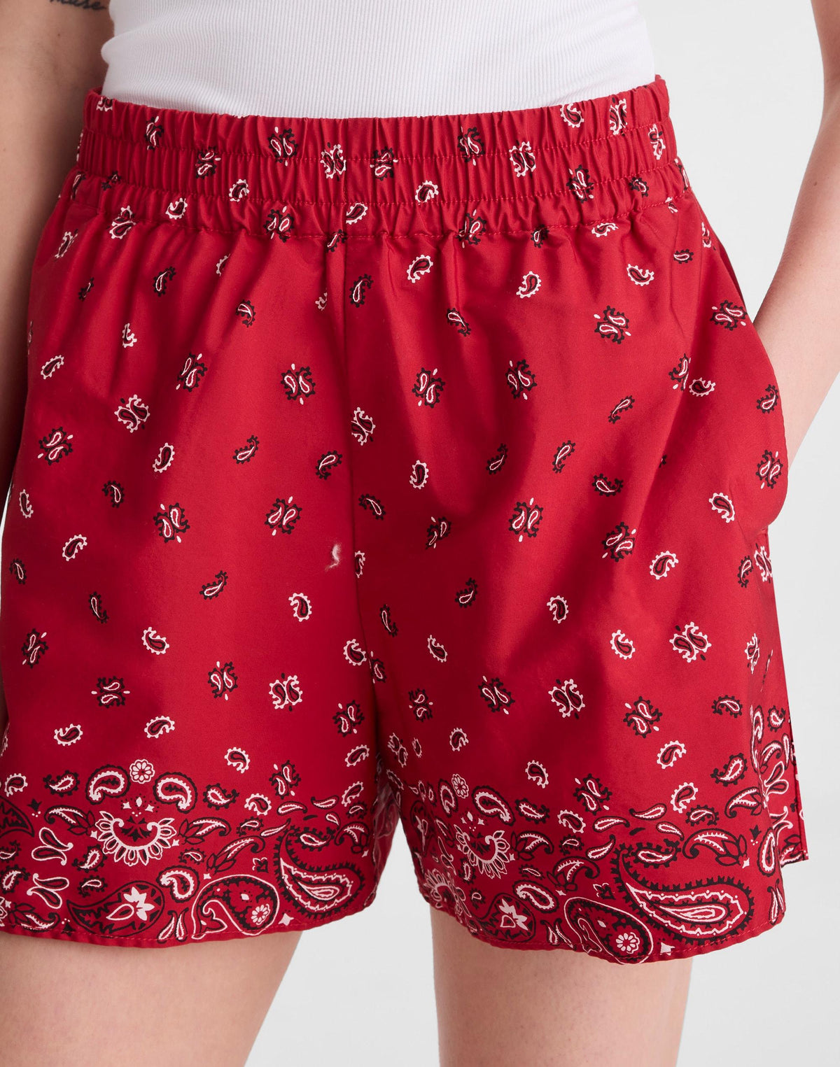 Madewell Pull-On Shorts Chili Pepper