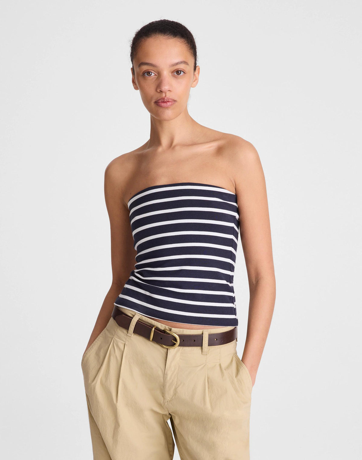 Madewell Knit Tube Top Navy
