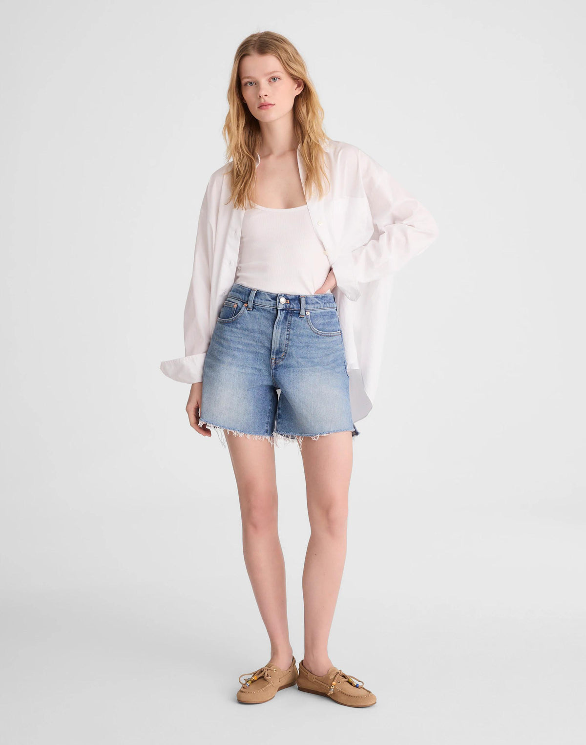 Madewell The Perfect Vintage Mid-Length Jean Short Midvale Wash