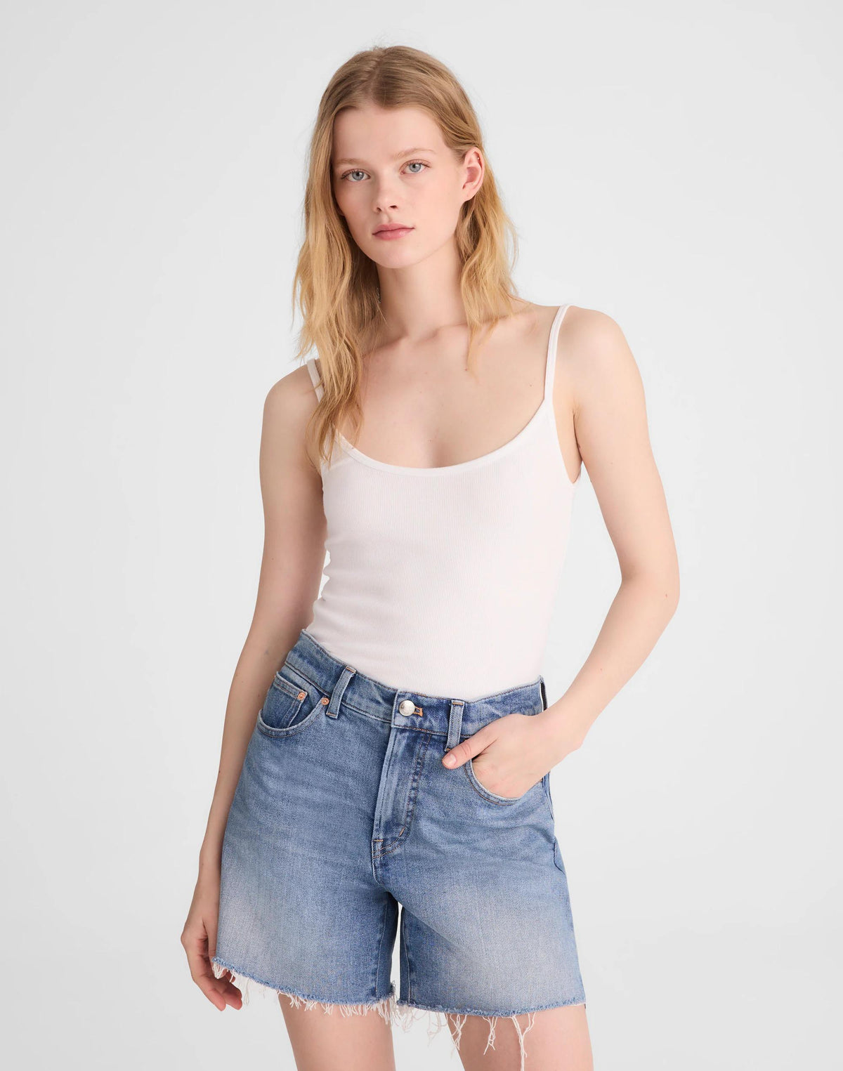 Madewell The Perfect Vintage Mid-Length Jean Short Midvale Wash