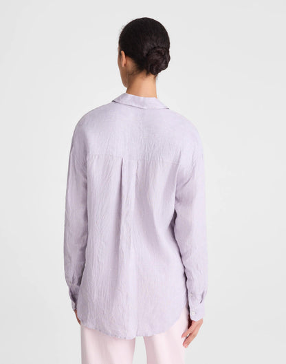 Madewell The Easy Shirt in 100% Linen Lilac Chambray