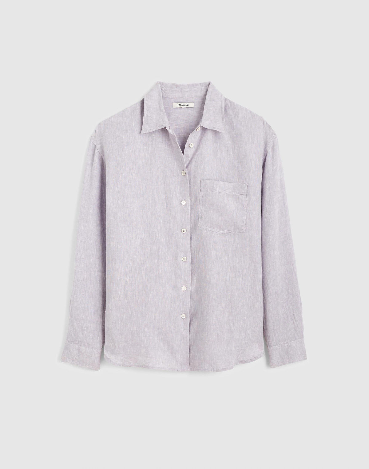 Madewell The Easy Shirt in 100% Linen Lilac Chambray