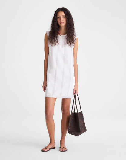 Madewell Embroidered Lace-Insert Mini Dress White