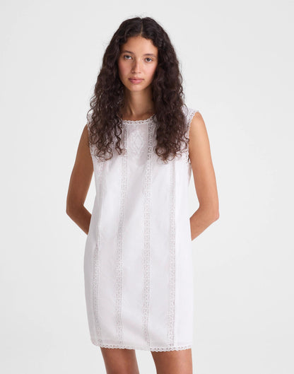 Madewell Embroidered Lace-Insert Mini Dress White