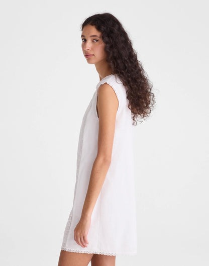 Madewell Embroidered Lace-Insert Mini Dress White