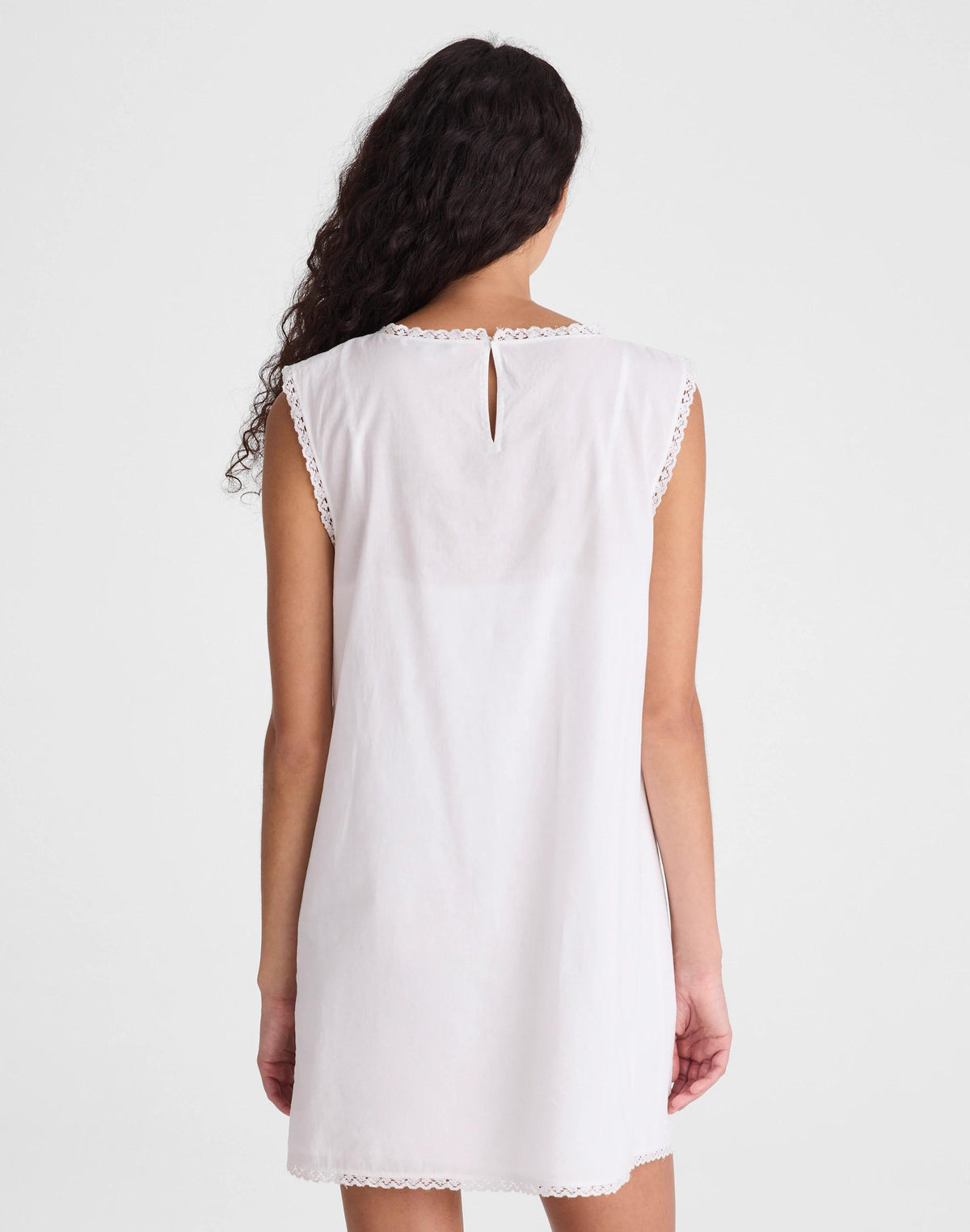 Madewell Embroidered Lace-Insert Mini Dress White
