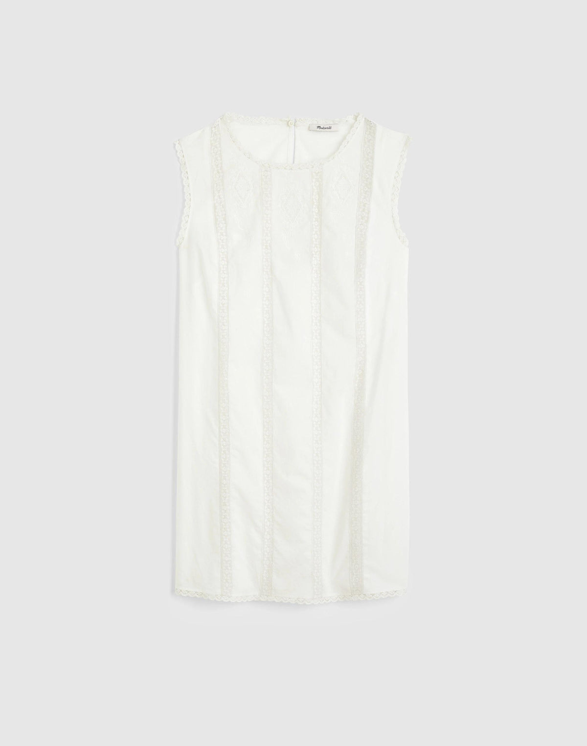 Madewell Embroidered Lace-Insert Mini Dress White