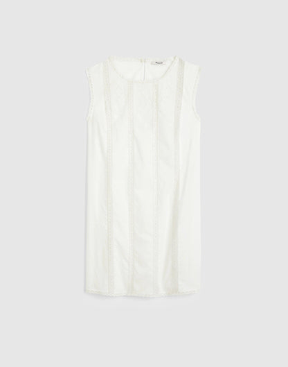 Madewell Embroidered Lace-Insert Mini Dress White