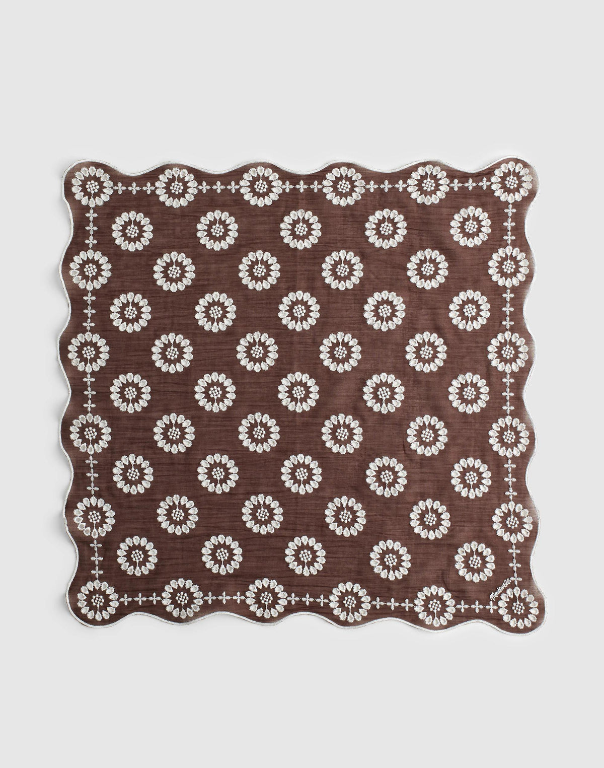 Madewell Organic Cotton Eyelet Bandana Dark Brown