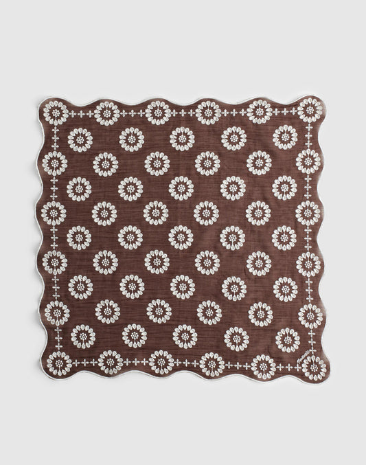 Madewell Organic Cotton Eyelet Bandana Dark Brown