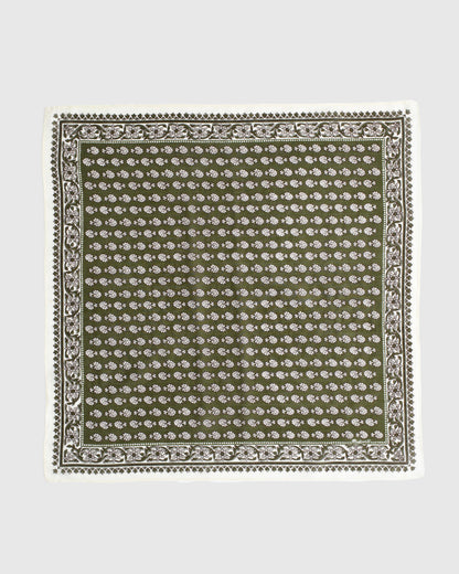 Madewell Organic Cotton Bandana Block Print Faded Ivy