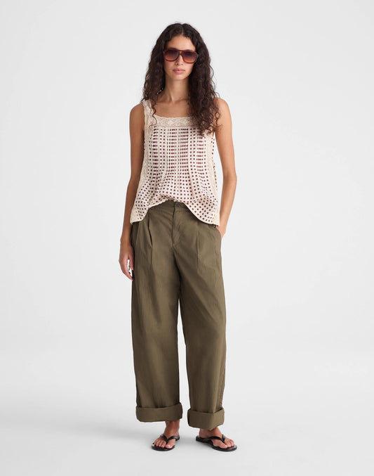 Madewell The Everyday Trouser in Poplin Faded Ivy